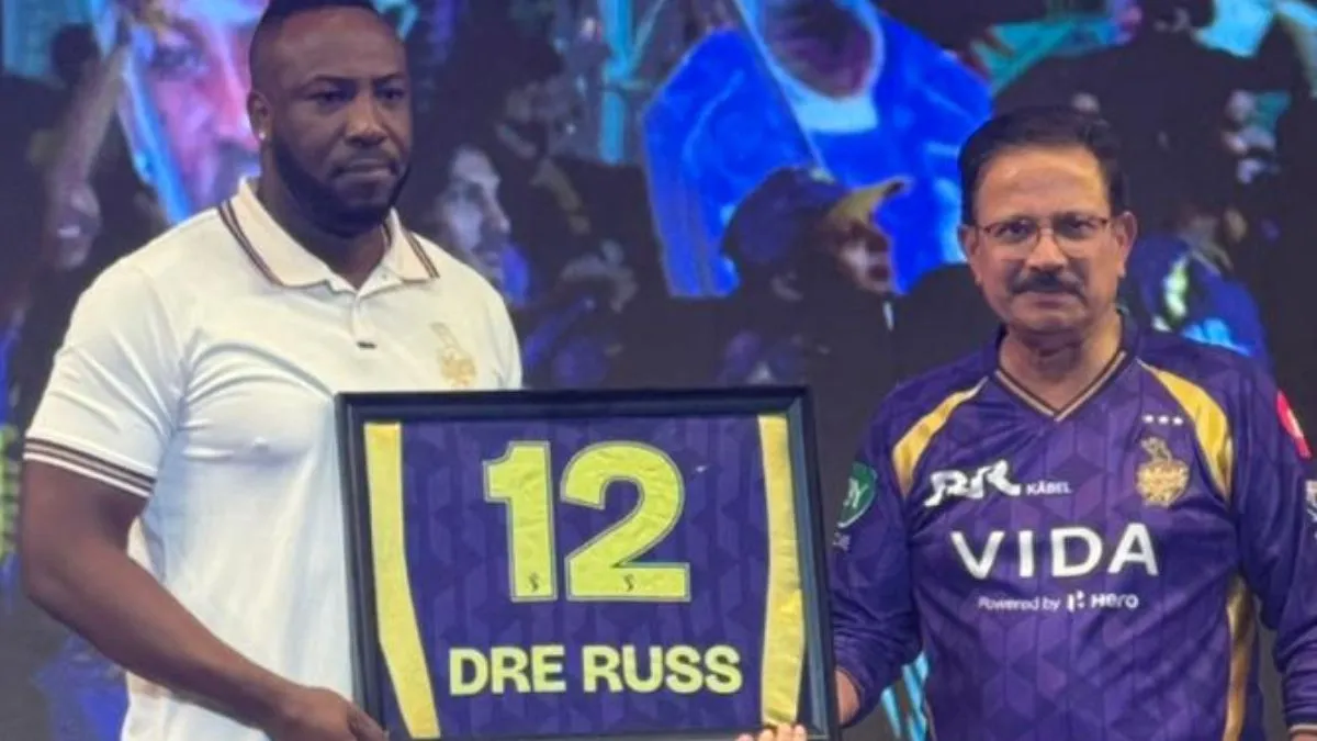 For the first time in IPL history, KKR retires jersey number 12 in honor of Andre Russell.