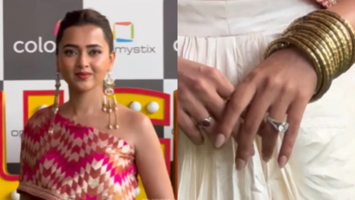 Tejasswi Prakash shows off engagement ring on Laughter Chefs 3 sets after Desi Bling proposal