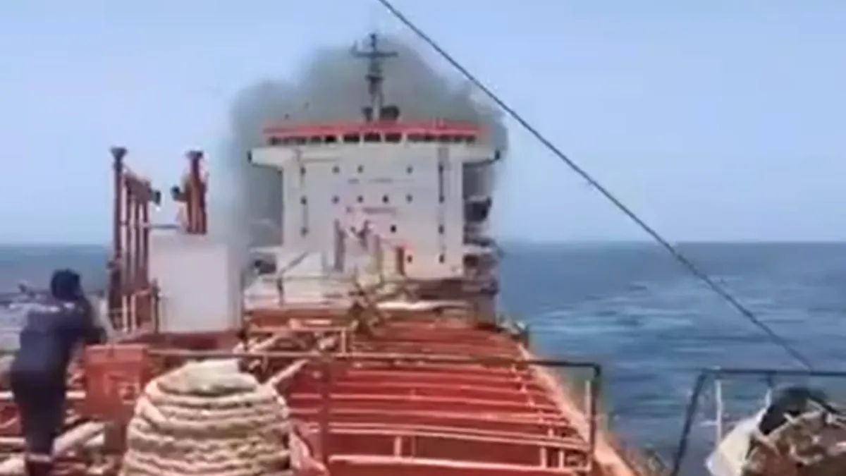 Cargo ship with 24 Indian seafarers attacked off Oman coast, catches fire; India reacts