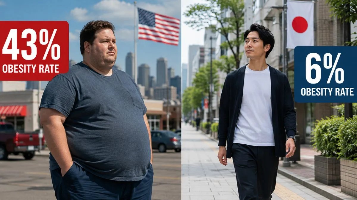 Obesity rate in Japan is 6% In America it is 43% Health coach breaks down the difference